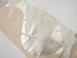 アンティーク　群鶴模様織り出し袋帯（材料）